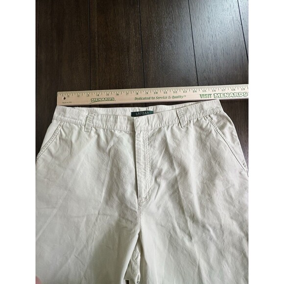 Lauren Ralph Lauren Utility Pants Women 12 Khaki Ripstop Adjustable Snap Ankle - Picture 3 of 7